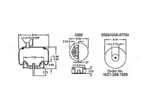 Dayton Parts 352-9675 Air Spring - Rolling Lobe