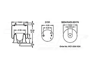 Dayton Parts 352-9781AG Air Spring - Rolling Lobe