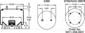 Dayton Parts 352-9811 Air Spring - Rolling Lobe