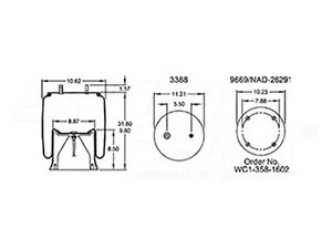 Dayton Parts 352-9915 Air Spring - Rolling Lobe