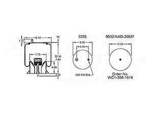 Dayton Parts 352-9935 Air Spring - Rolling Lobe