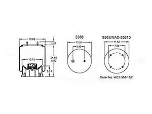 Dayton Parts 352-9985 Air Spring - Rolling Lobe