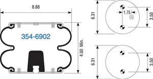 Dayton Parts 354-6902 Suspension - Convoluted Air Spring