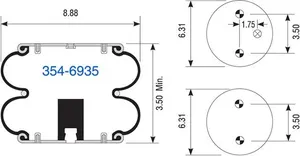 Dayton Parts 354-6935 Suspension - Convoluted Air Spring