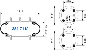 Dayton Parts 354-7112 Suspension - Convoluted Air Spring