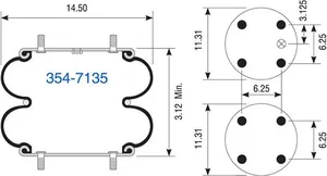 Dayton Parts 354-7135 Suspension - Convoluted Air Spring