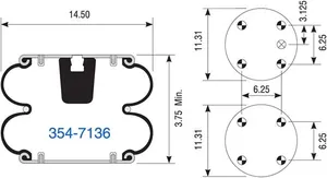 Dayton Parts 354-7136 Suspension - Convoluted Air Spring
