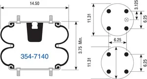 Dayton Parts 354-7140 Suspension - Convoluted Air Spring