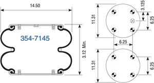 Dayton Parts 354-7145 Suspension - Convoluted Air Spring