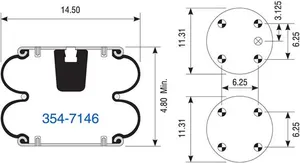 Dayton Parts 354-7146 Suspension - Convoluted Air Spring