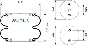 Dayton Parts 354-7443 Suspension - Convoluted Air Spring