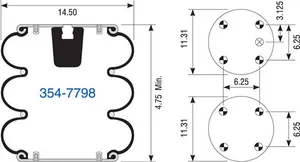 Dayton Parts 354-7798 Suspension - Convoluted Air Spring