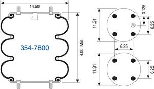 Dayton Parts 354-7800 Suspension - Convoluted Air Spring