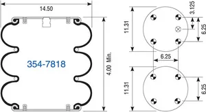 Dayton Parts 354-7808 Suspension - Convoluted Air Spring