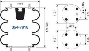 Dayton Parts 354-7818 Suspension - Convoluted Air Spring