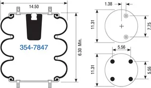 Dayton Parts 354-7847 Suspension - Convoluted Air Spring