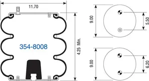 Dayton Parts 354-8008 Suspension - Convoluted Air Spring