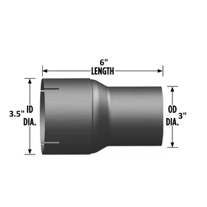 3"-3.5" O.D./I.D. Expander Exhaust Pipe Coupler 6" Length