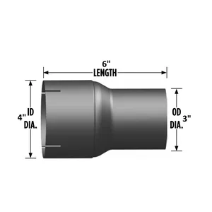 3"-4" O.D./I.D. Expander Exhaust Pipe Coupler 6" Length