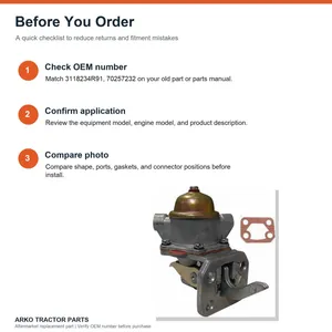 Massey Ferguson Perkins 4.236 Fuel Pump 3637300M91 — 4