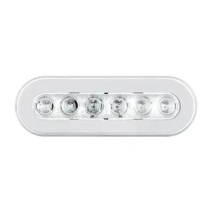 22 LED 6" Oval GloLight (Stop, Turn & Tail) - Red LED/Clear Lens