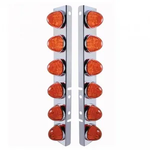 37290-UP SS FRONT AIR CLEANER BRACKET WITH 12X LED WATERMELON LIGHTS & SS… — 2