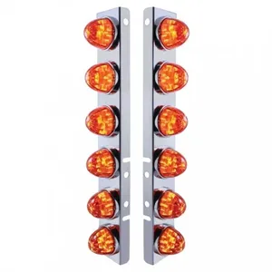 37290-UP SS FRONT AIR CLEANER BRACKET WITH 12X LED WATERMELON LIGHTS & SS…