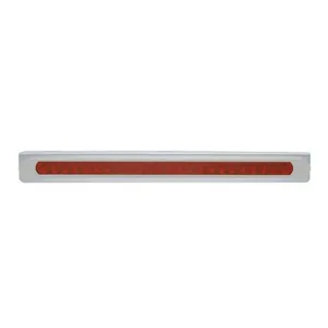 Stainless Light Bracket With 23 SMD LED 17-1/4" Light Bar & Bezel - Red LED/Red Lens