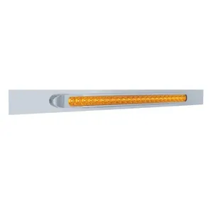 Chrome Top Mud Flap Plate With 23 SMD LED Light Bar & Bezel - Amber LED/Amber Lens (Each) — 3