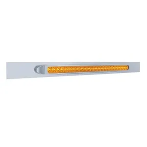 Chrome Top Mud Flap Plate With 23 SMD LED Light Bar & Bezel - Amber LED/Amber Lens (Each) — 2