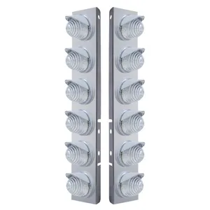 SS FRONT AIR CLEANER BRACKET W/12X 17 LED BEEHIVE LIGHTS & VISORS…