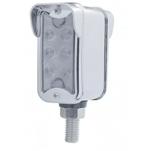 12 LED Dual Function Double Face Light W/Visor - Vertical Mount - Amber LED/Clear Lens