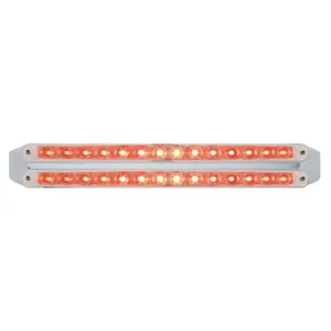 Dual 14 LED 12" Light Bars (Stop, Turn & Tail) - Red LED/Clear Lens — 2