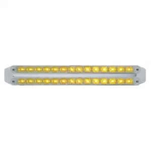 Dual 14 LED 12" Turn Signal Light Bars - Amber LED/Chrome Lens