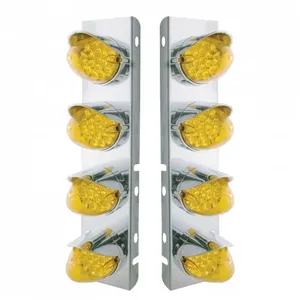 37709-UP SS FRONT AIR CLEANER BRACKET WITH 8X 19 LED REFLECTOR LIGHTS…