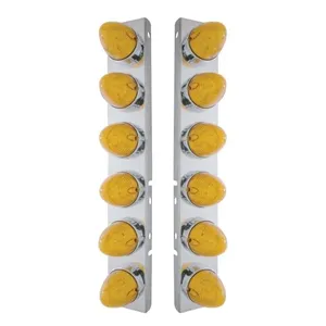 37986-UP SS FRONT AIR CLEANER BRACKET WITH 12X 19 LED BEEHIVE LIGHTS…