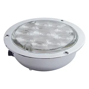 10 LED 4" Round Flange Mount Light (Stop, Turn & Tail) - Red LED/Clear Lens — 2