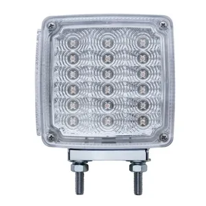 39 LED Reflector Double Face Turn Signal Light (Passenger) - Amber & Red LED/Clear Lens — 2
