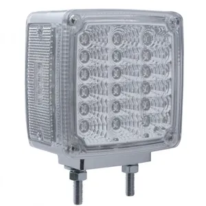 39 LED Reflector Double Face Turn Signal Light (Passenger) - Amber & Red LED/Clear Lens