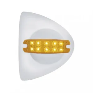 10 LED Reflector Headlight Turn Signal Light Cover - Amber LED/Amber Lens — 2