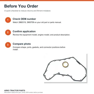 Cummins Timing Cover Gasket with Front Crankshaft Seal Dodge D250 D350 — 4