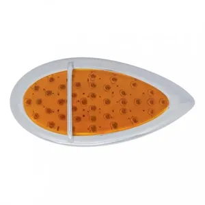 39 LED Flush Mount "Teardrop" Turn Signal Light - Amber LED/Amber Lens — 2