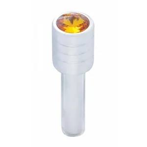 Chrome Door Lock Knob With 7/16" Amber Crystal (2pc/set)