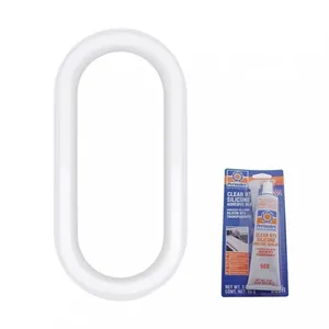 40918-UP CHROME EXTERIOR OVAL WINDOW COVER FOR PETERBILT - INCLUDES ADHESIVE