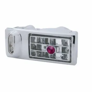 41512-UP CHROME PLASTIC A/C VENT WITH COLOR CRYSTAL FOR 2002-2005 KENWORTH…