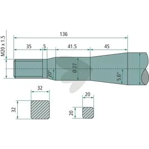 Bale spike with conical nut Stoll - JF M20 x 1.5 800mm