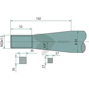 Ball spear tapered nut Weidemann, Stoll M28X1.5 - 54429