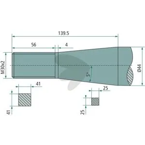 Bent Bale Spear, with Conical Nut Length 940mm 55422