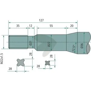 Bale Spear with Bushing and Conical Nut 53345