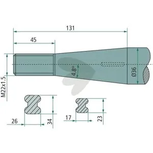 Bale spear tapered nut Schäffer, Saphir, M22X1.5